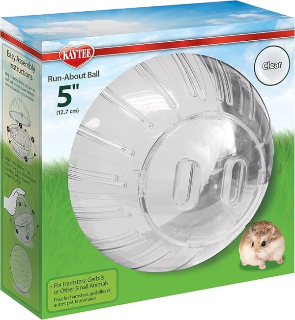 Bola de exercícios Kaytee Run-About para hamsters, 12,7 cm, transparente